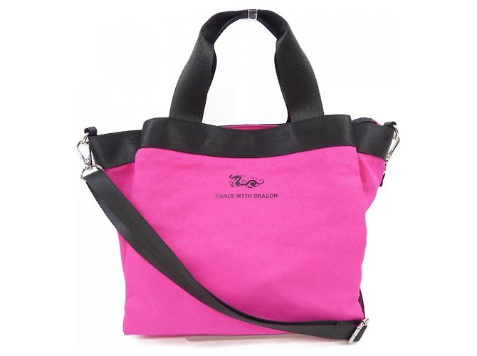 Autre Marque Bolso Dance With Dragon Negro Rosa