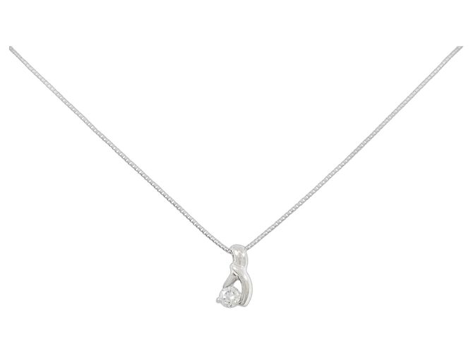 Autre Marque Collar de platino y diamantes Plata