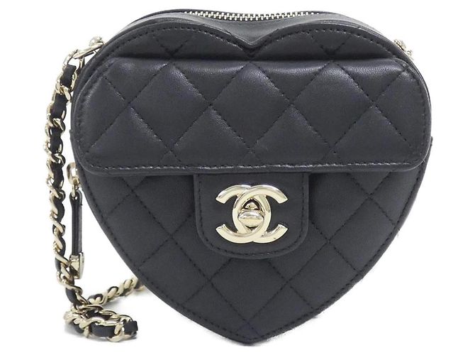 Borsa a spalla Chanel in pelle nera Nero