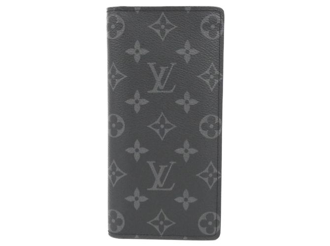 Louis Vuitton Monogram Eclipse Brazza Geldbörse Schwarz