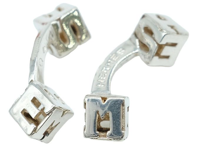 Hermès Gemelli HERMES Cube per Uomini, Argento Metallo