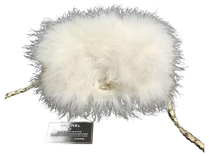 Chanel Bolso CF de piel blanco