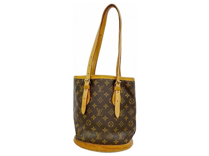 Borsa Tote Bucket PM Monogram Louis Vuitton Marrone