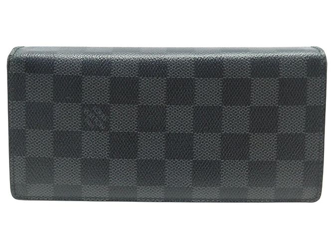 NEW LOUIS VUITTON BRAZZA WALLET N62665 GRAPHITE DAMIER CANVAS Dark grey