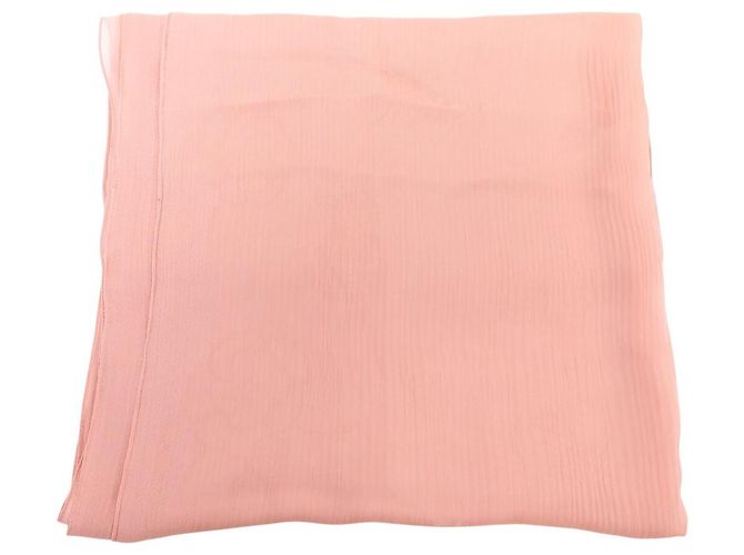 CHANEL CAMELIA ECHARPE 64X200 EM MUSLIM DE SEDA ROSA