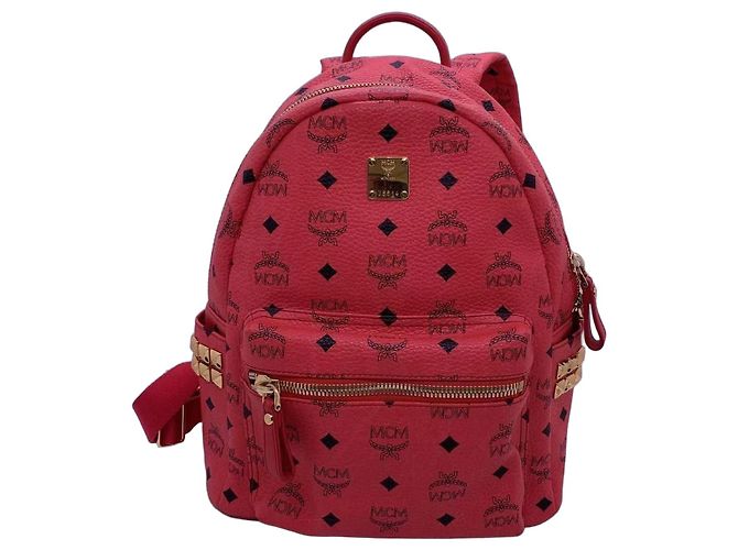 Borsa a spalla MCM in pelle rossa Rosso