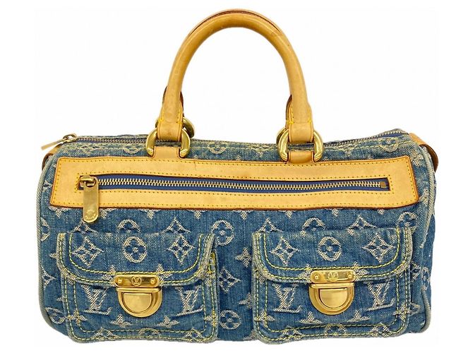 Louis Vuitton Monogram Denim Neo Speedy Handtasche Blau