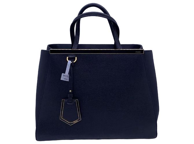 Fendi 2 Days Handtasche Schwarz Leder