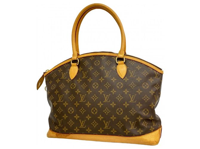 Louis Vuitton Monogram Lockit horizontale Handtasche Braun