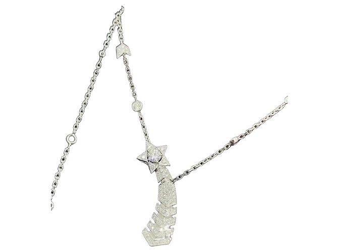 Chanel Collar Cometa de Platino con Diamantes Plata