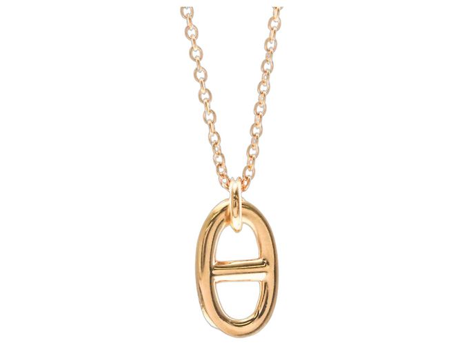Hermès Collar Péndulo Chaine d'Ancre en Oro Rosa Hermes Dorado