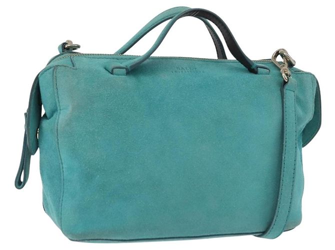 BALLY Sac à main en daim 2 voies Bleu clair Or Auth 177158A Doré