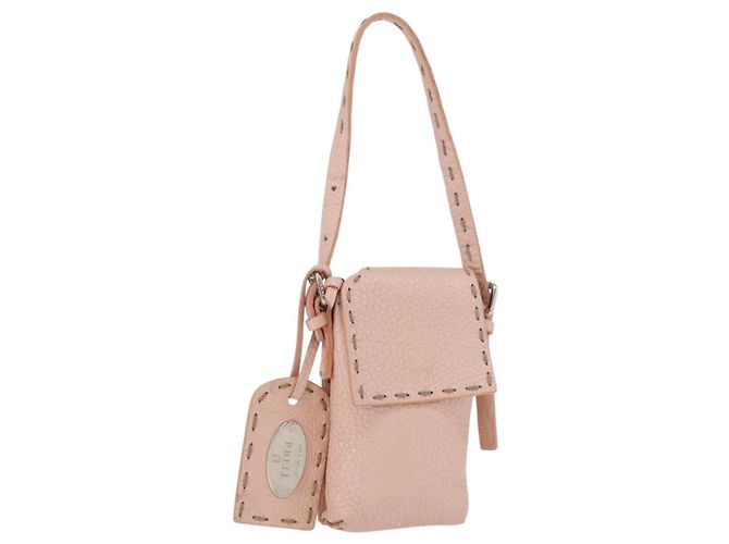 Fendi Celeria Tasche aus Leder in Pink Silber Auth 176901A