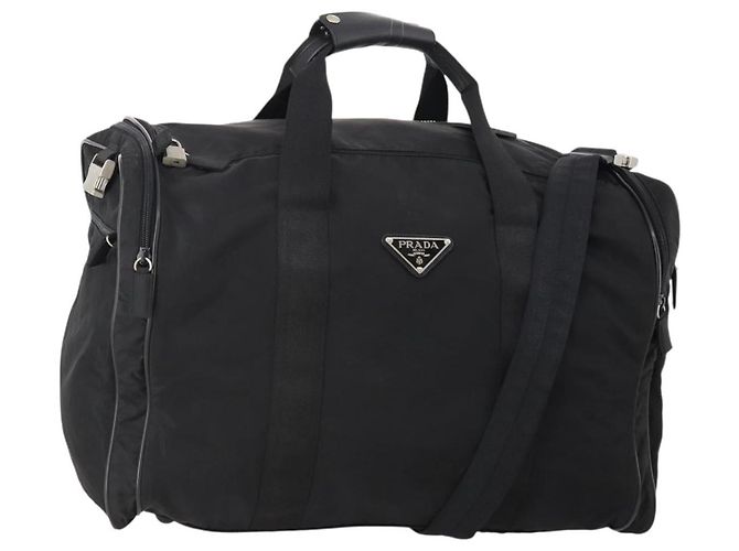 Borsa Boston PRADA in nylon 2 in 1 nera argento autentica YKZ331 Nero