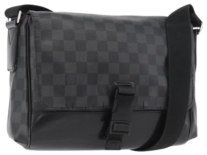 LOUIS VUITTON Bolsa de Ombro Messenger PM Damier Graphite N41457 LV Auth 176357 Damier ebene