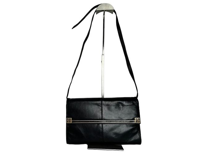 Vintage Givenchy Shoulder Bag Leather Black
