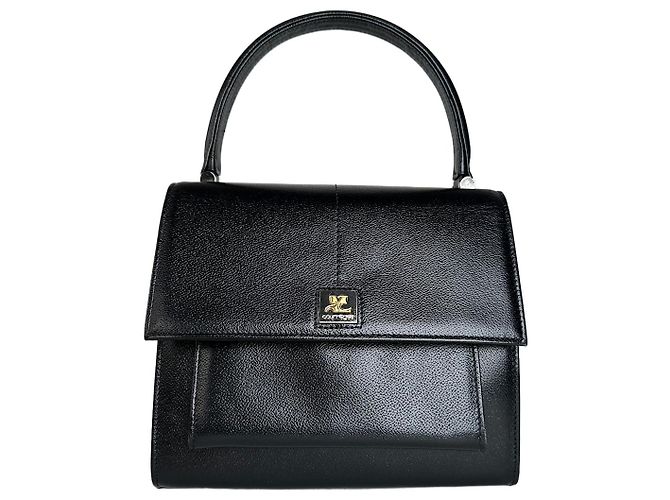 Courreges Vintage Courrèges Top Handle Bag Leather Black Noir