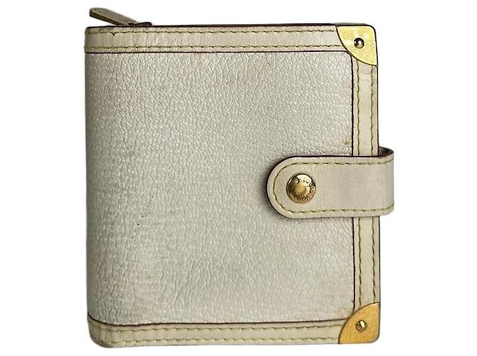 Vintage Louis Vuitton Suhali Compact Wallet Cream Goat Leather