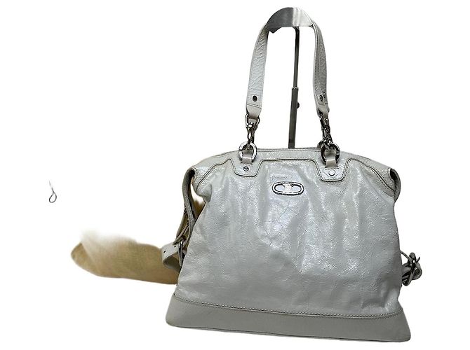 Céline Vintage Celine Leather Shoulder Bag White