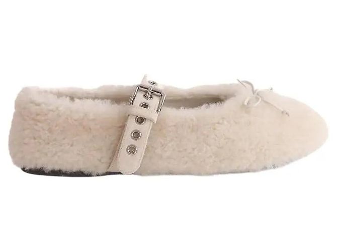 Miu Miu Sapatilhas de pele brancas Branco
