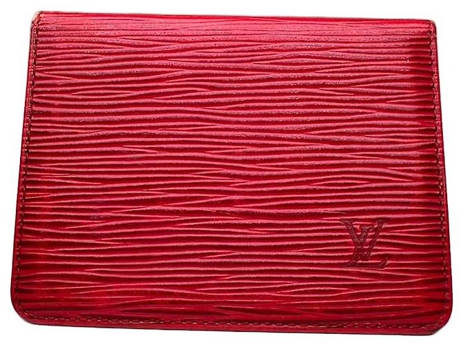 Vintage Louis Vuitton Epi Leather Card Holder Red