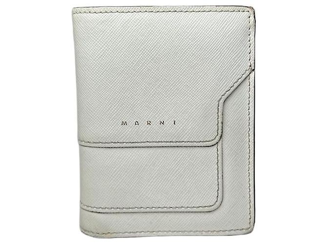 Vintage Marni Compact Wallet Saffiano Leather White