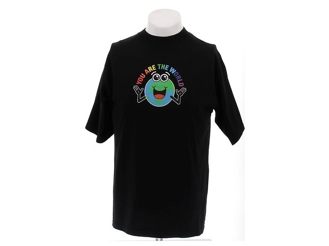 Balenciaga T-shirt nera "Sei il Mondo" Nero