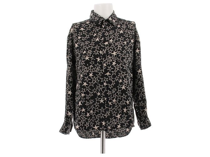 Saint Laurent Hemd mit kleinen Sternen Schwarz