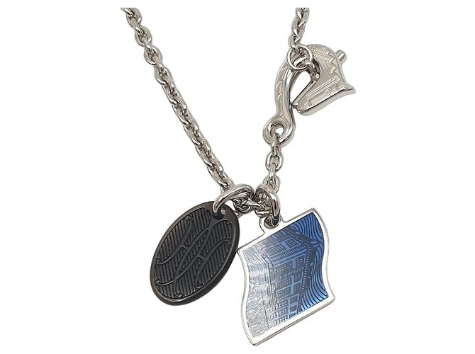 Hermès Collana in Metallo da Uomo Parade, blu artificiale, Corno Blu navy Blu scuro