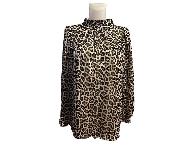 Autre Marque H&M Leoprint-Bluse Braun Schwarz Weiß Leopardenprint