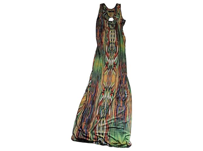 Autre Marque Langes Kleid mit Ethnischem Muster Mehrfarben