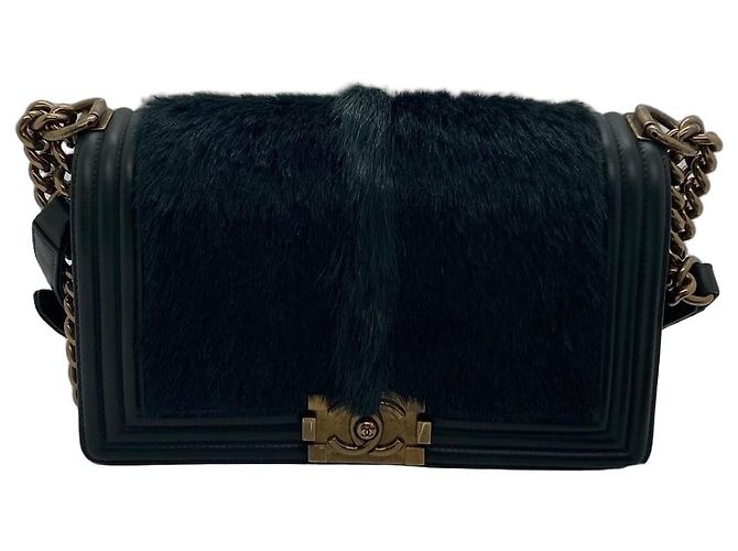 Sac à main Chanel Leboy Vert Pin Cuir