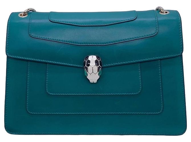 Bulgari Bolsa Bvlgari Serpenti Forever cabeça de serpente verde esmeralda