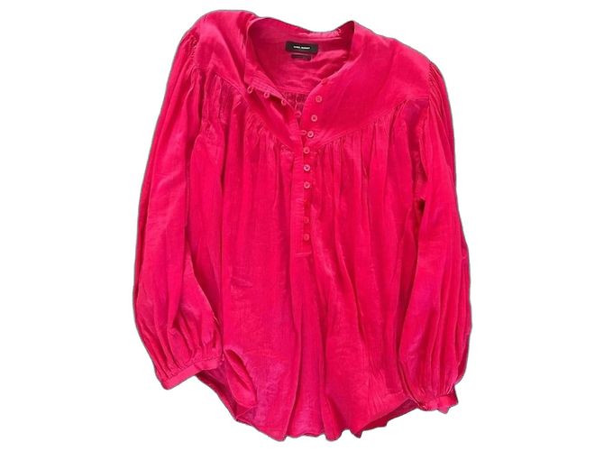 Isabel Marant Camicia Oversize in Voile di Cotone e Seta Rosa