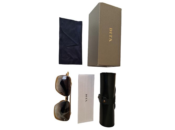 Autre Marque DITA Mach Five Aviator Sunglasses Golden