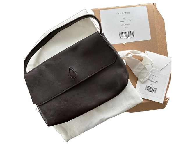 Bolso de cuero Sally de The Row Marrón oscuro