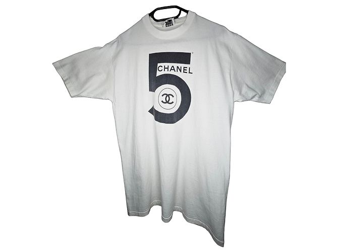Camiseta Chanel No. 5 de algodón blanca Blanco