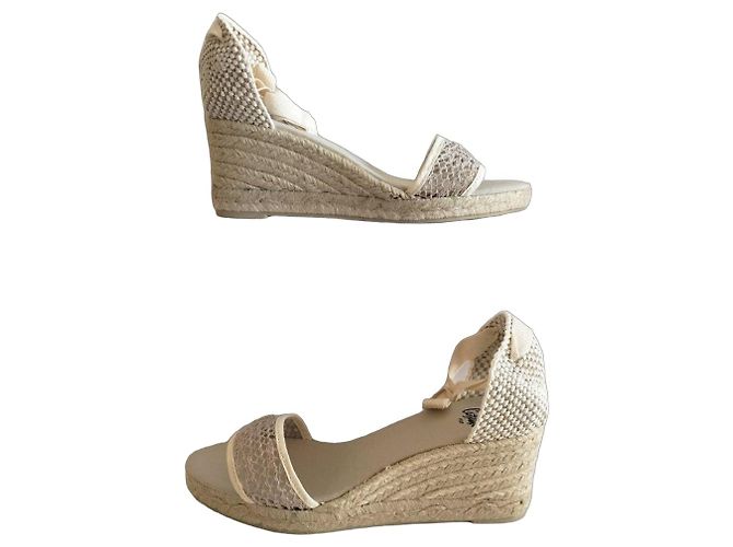 Espadrillas con zeppa Castaner Bianco Beige