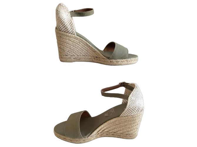 Espadrilles à talons Castaner taille 40. Beige Vert