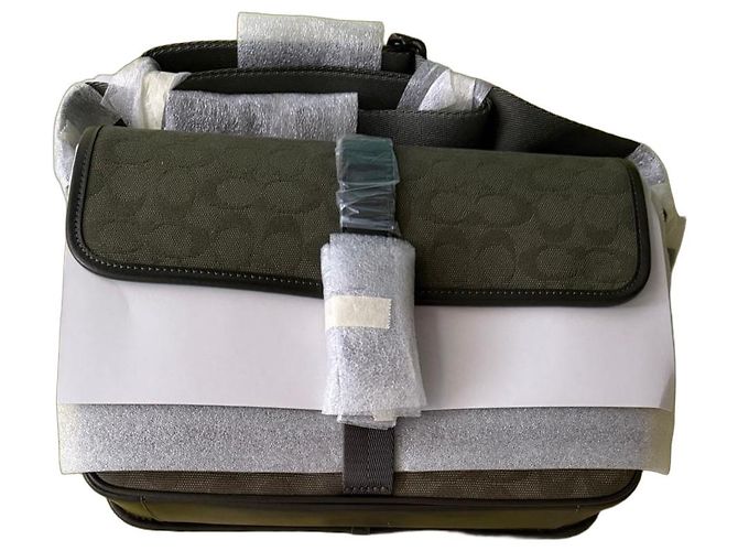 Coach monogrammed coated canvas shoulder bag Green