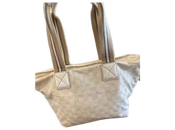 Bolso Gucci Cherry Line de Lona Beige
