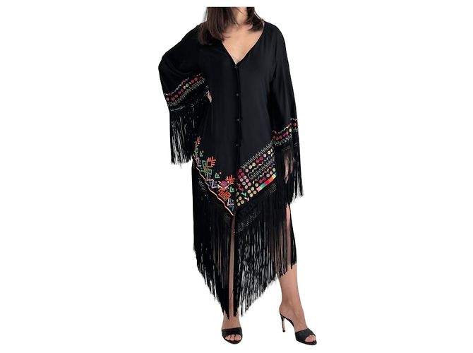 Autre Marque Anjuna Silk Kimono Jacket Black