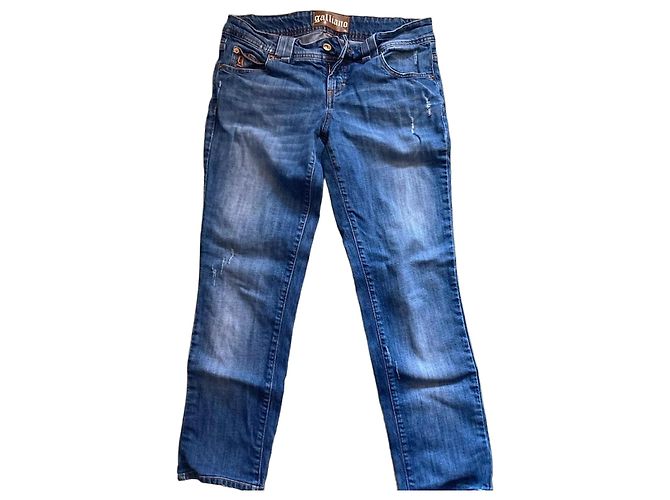 Jeans de denim azul Galliano