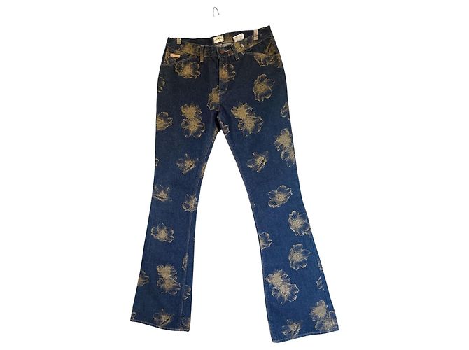 Autre Marque Jeans svasati Calvin Klein con stampa floreale Blu D'oro