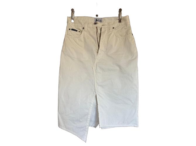 Gonna in denim bianco di cotone J&ANS di Dolce & Gabbana