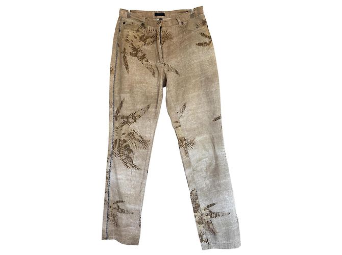 Jeans Christian Lacroix con estampado de palmera Castaño Beige