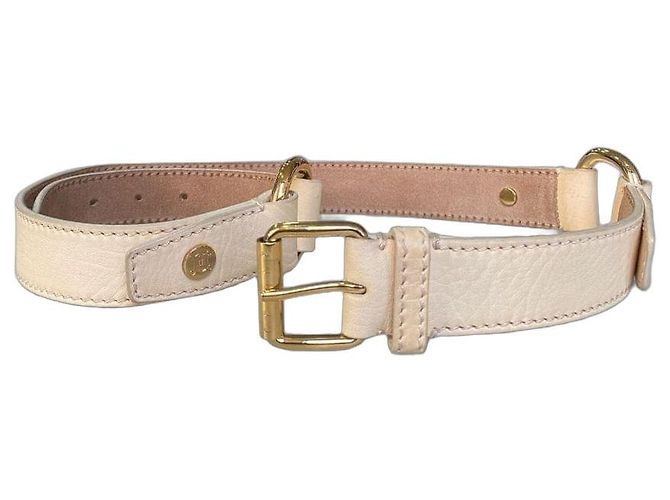 Céline Triomphe Gürtel Creme Leder Roh 