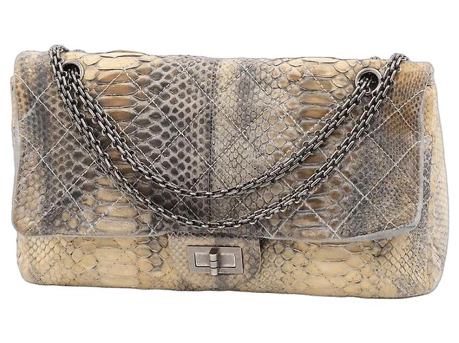 Chanel 2.55 Reissue Python Double Flap Shoulder Bag Python print