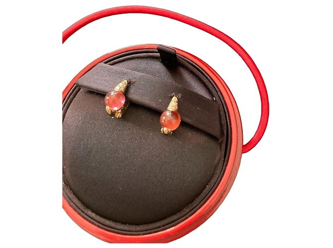 Pomellato M'AMA non M'AMA Orecchini Oro Rosa Diamanti e Granati Rosso