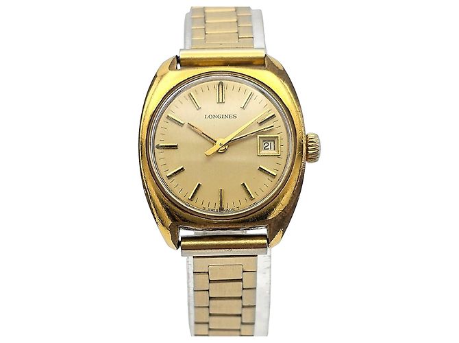 Relógio Feminino Longines, Relógio Mecânico Manual, Relógio Banho de Ouro Dourado